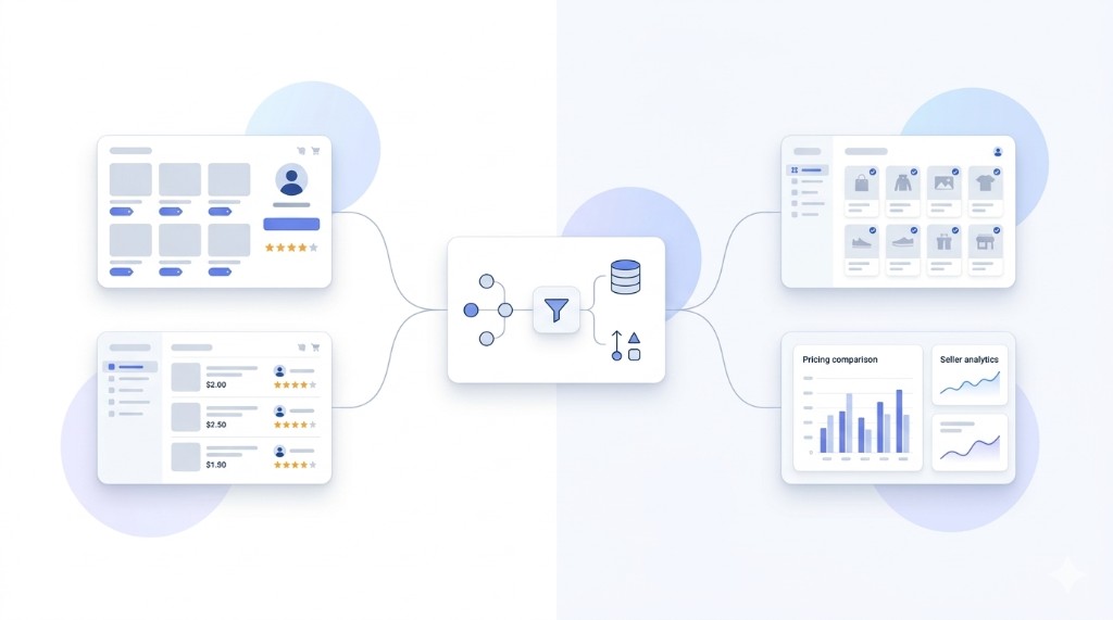 Ecommerce product page transformed into a structured retail data table.