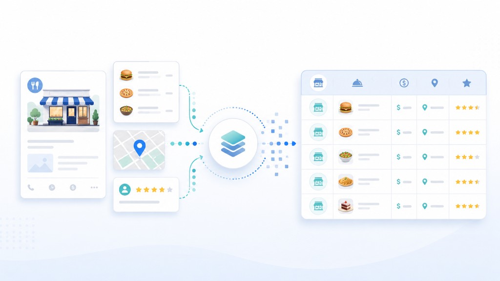 Restaurant data transformed into structured menu, pricing, location, and business intelligence datasets