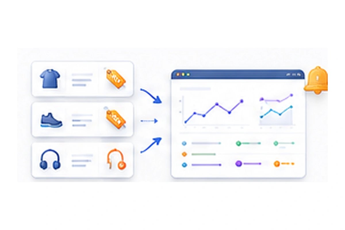 Competitor product prices transformed into a structured price monitoring dataset with match and availability status.